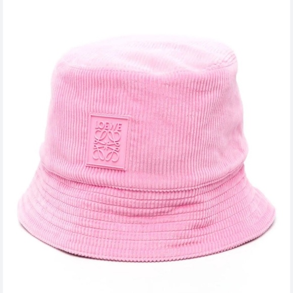 Loewe NwT corduroy anagram pink 100% cotton bucket hat size 57cm with dustbag - Picture 1 of 3